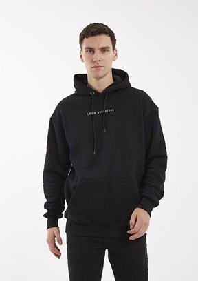 THE CROW Siyah Unisex Kapüşonlu Sweatshirt