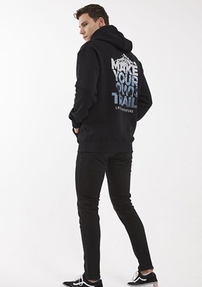 THE CROW Siyah Unisex Kapüşonlu Sweatshirt