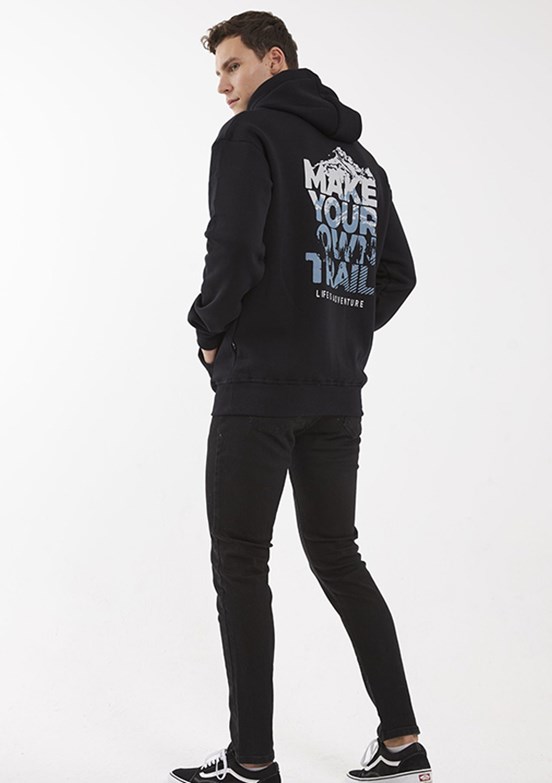 THE CROW Siyah Unisex Kapüşonlu Sweatshirt