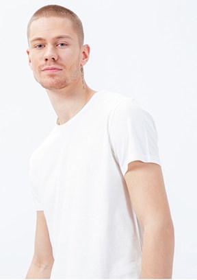 THE CROW - TC4603 Erkek Beyaz Basic T-Shirt