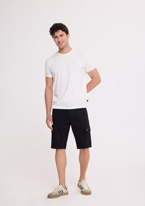 THE CROW Stars - TC4603 Erkek Beyaz Basic T-Shirt