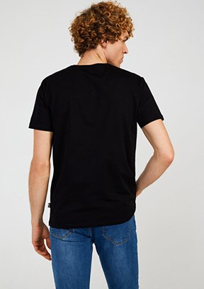 THE CROW - TC4603 Erkek Siyah Basic T-Shirt