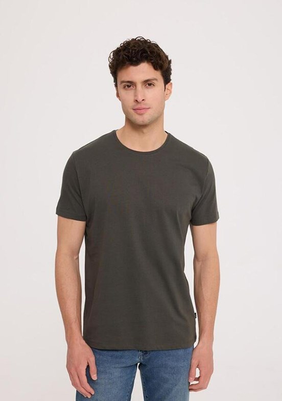THE CROW Stars - TC4603 Erkek Yeşil Basic T-Shirt