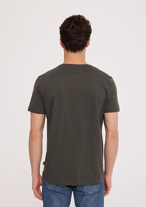 THE CROW Stars - TC4603 Erkek Yeşil Basic T-Shirt
