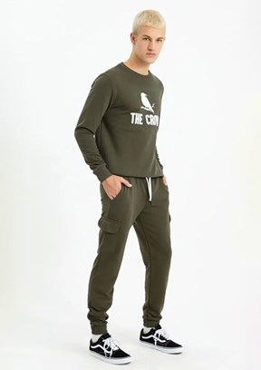 THE CROW Yeşil Unisex Tek Alt Eşofman