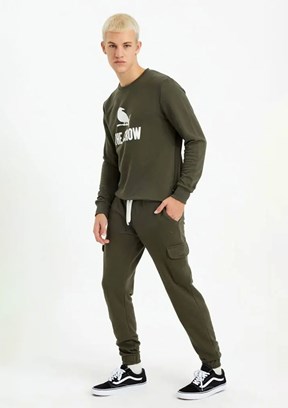 THE CROW Yeşil Unisex Tek Alt Eşofman