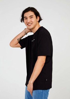 THE CROW Trail - TC9021 Erkek Siyah Relax T-Shirt