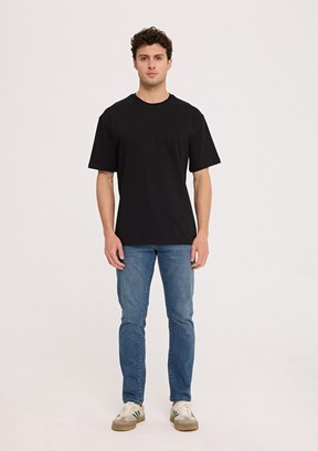 THE CROW Posivite - TC9025 Erkek Siyah Basic T-Shirt