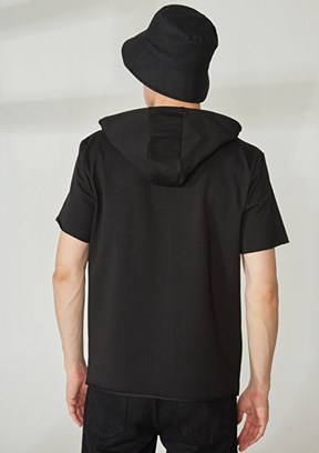 THE CROW - TC3903 Unisex Siyah Fermuarsız Kapşonlu Sweatshirt