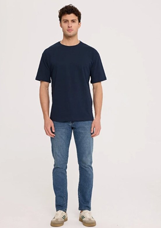 THE CROW - TC9010 Unisex Koyu Lacivert Relax T-Shirt