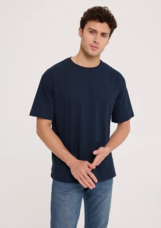 THE CROW - TC9010 Unisex Koyu Lacivert Relax T-Shirt
