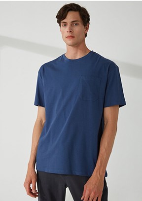 THE CROW Knox - TC9011 Erkek Lacivert Relax T-Shirt