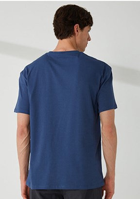 THE CROW Knox - TC9011 Erkek Lacivert Relax T-Shirt