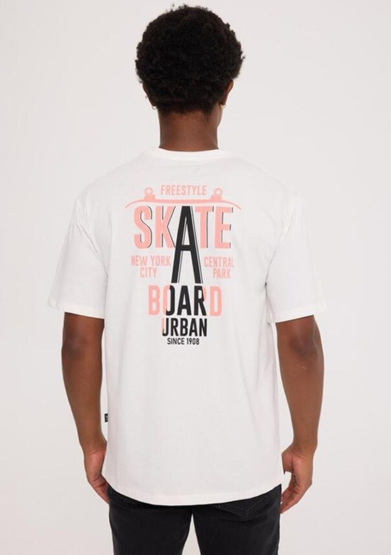 THE CROW Urban - TC9022 Erkek Beyaz Relax T-Shirt