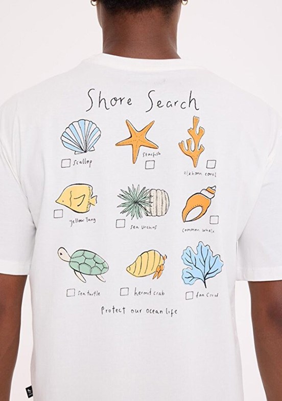 THE CROW Shore - TC9028 Erkek Beyaz Relax T-Shirt