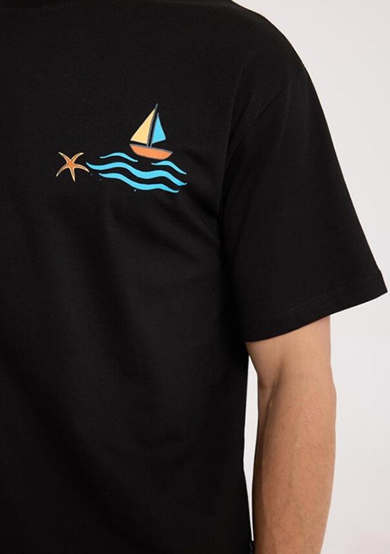 THE CROW Sun - TC9032 Erkek Siyah Basic T-Shirt