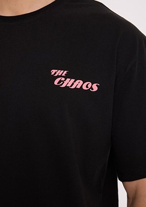 THE CROW Chaos - TC9018 Erkek Siyah Relax T-Shirt