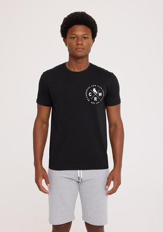 THE CROW Live - TC5306 Erkek Siyah Baskılı T-Shirt
