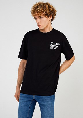 THE CROW Siyah Unisex Relax T-shirt