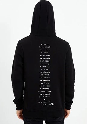 THE CROW Siyah Unisex Fermuarsız Kapüşonlu Sweatshirt