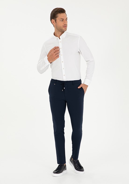 PİERRE CARDİN Erkek Lacivert Regular Pantolon