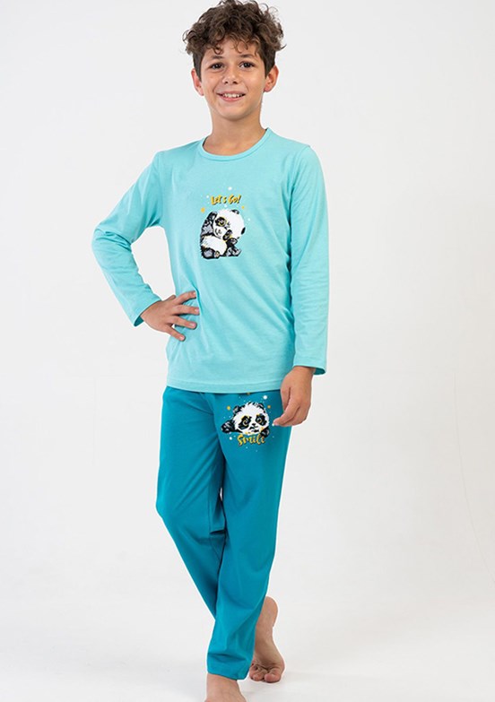 VİENETTA Yeşil Erkek Çocuk Pijama Takımı