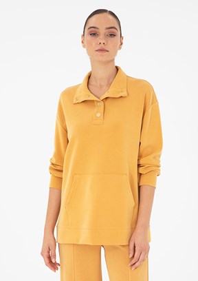 PİERRE CARDİN Kadın Turuncu Cropped Sweatshirt