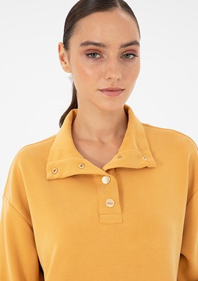 PİERRE CARDİN Kadın Turuncu Cropped Sweatshirt