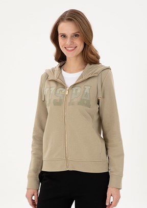 US POLO ASSN Yeşil Kadın Basic Sweatshirt