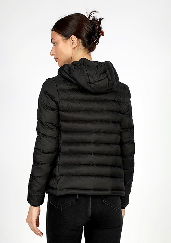 LEE COOPER Siyah Kadın Kapüşonlu Mont