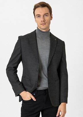 SÜVARİ Siyah Erkek Slim Ceket