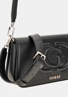 GUESS ECO MIETTA FLAP SHOU - HWEVG951320 Kadın Siyah Omuz Çantası