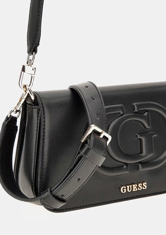 GUESS ECO MIETTA FLAP SHOU - HWEVG951320 Kadın Siyah Omuz Çantası