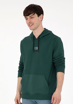 US POLO ASSN Yeşil Erkek Regular Sweatshirt