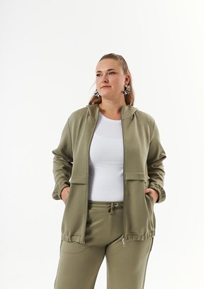 RMG Yeşil Kadın Kapüşonlu Sweatshirt