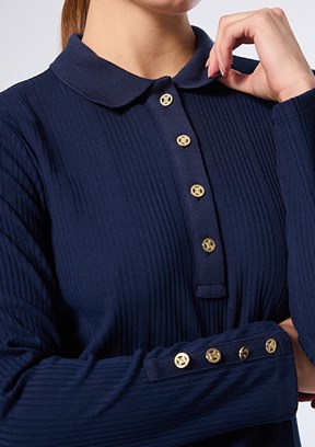PİERRE CARDİN Lacivert Kadın Slim Elbise
