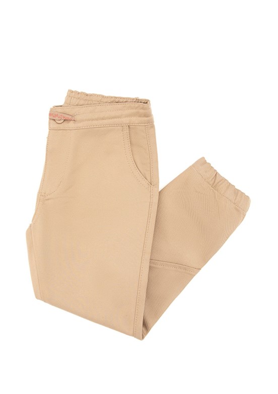 US POLO ASSN Bej Kız Çocuk Mom Pantolon