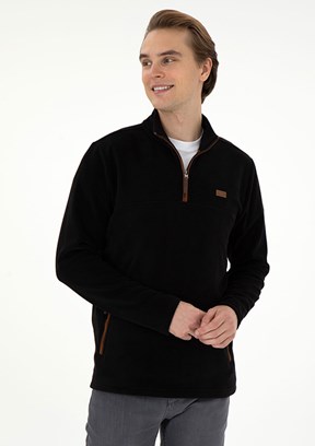 US POLO ASSN Siyah Erkek Regular Sweatshirt