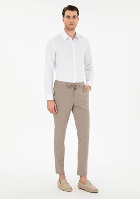 PİERRE CARDİN Bej Erkek Slim Pantolon