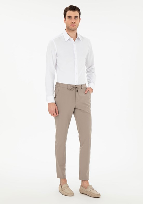 PİERRE CARDİN Bej Erkek Slim Pantolon