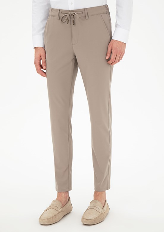 PİERRE CARDİN Bej Erkek Slim Pantolon
