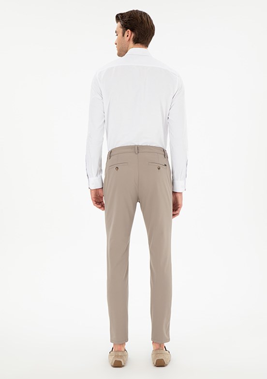 PİERRE CARDİN Bej Erkek Slim Pantolon