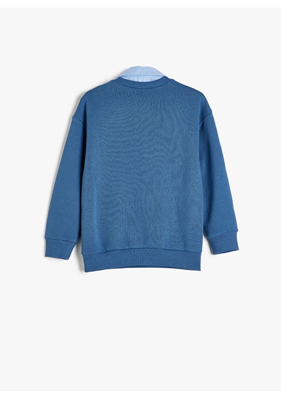 KOTON Mavi Erkek Çocuk Basic Sweatshirt