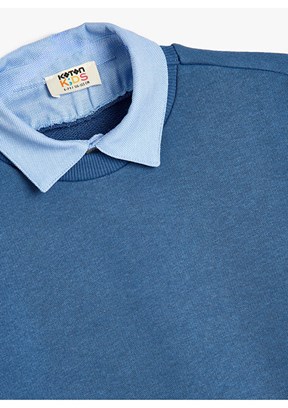 KOTON Mavi Erkek Çocuk Basic Sweatshirt