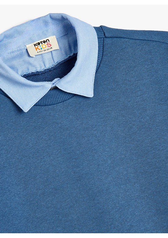 KOTON Mavi Erkek Çocuk Basic Sweatshirt