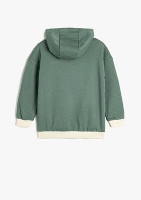 KOTON Yeşil Erkek Çocuk Kapüşonlu Sweatshirt