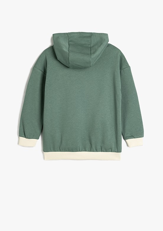 KOTON Yeşil Erkek Çocuk Kapüşonlu Sweatshirt