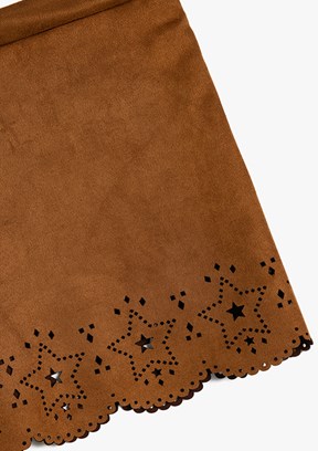 KOTON Kahverengi Kız Çocuk Mini Etek