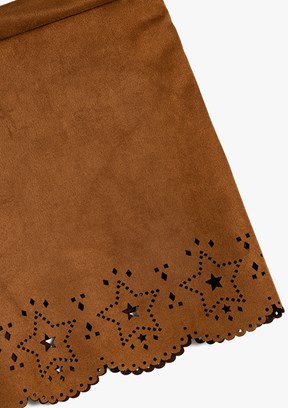 KOTON Kahverengi Kız Çocuk Mini Etek