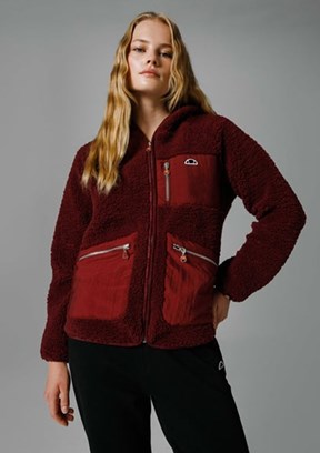 ELLESSE Bordo Fermuarlı Kapüşonlu Kadın Ceket
